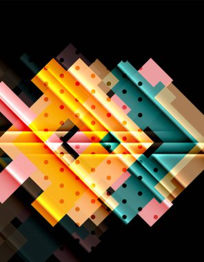 Siyah arka plan üzerinde renkli oklar