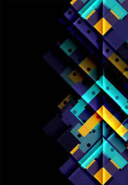 Siyah arka plan üzerinde renkli oklar