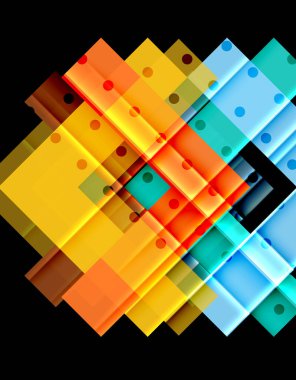 Renkli üçgenler ve oklar koyu arka plan üzerinde