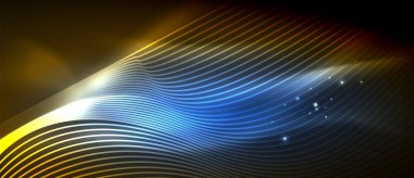 Soyut dalga koyu, parlak hareket üzerinde parlayan