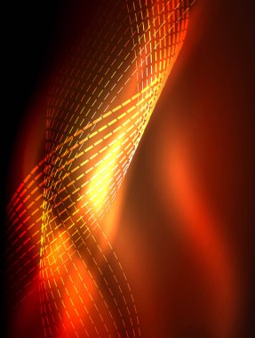 Zarif neon akan şeritler, ışık efektleri ile yumuşak dalgalar