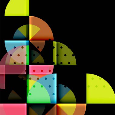 Siyah arka plan üzerine daire öğeleri