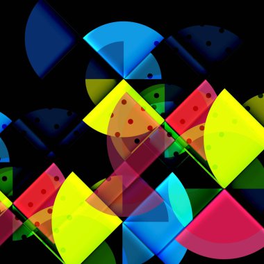 Siyah arka plan üzerine daire öğeleri