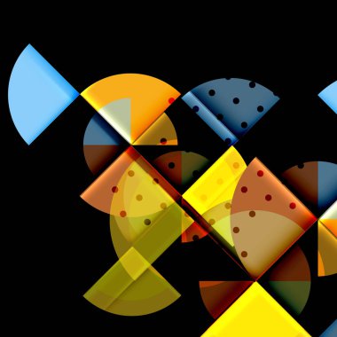 Siyah arka plan üzerine daire öğeleri