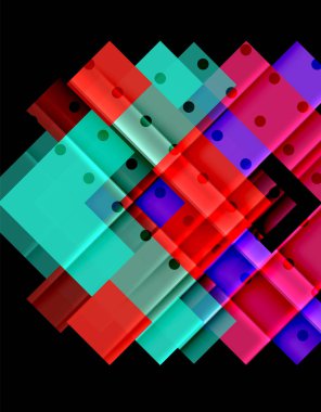 Renkli üçgenler ve oklar koyu arka plan üzerinde