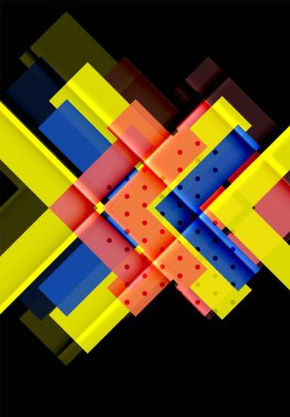 Siyah arka plan üzerinde renkli oklar