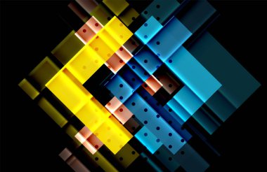 Siyah arka plan üzerinde renkli oklar