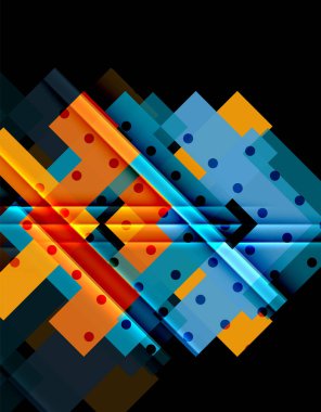 Siyah arka plan üzerinde renkli oklar