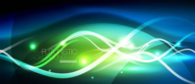 Parlak neon dalga hat