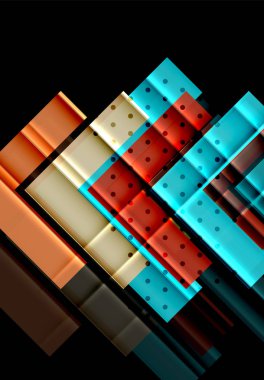 Siyah arka plan üzerinde renkli oklar