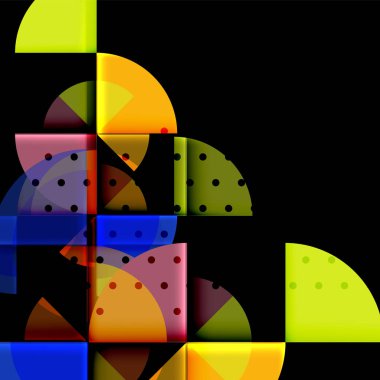 Siyah arka plan üzerine daire öğeleri