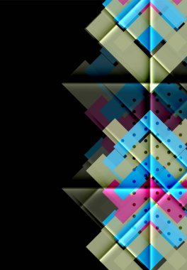 Siyah arka plan üzerinde renkli oklar