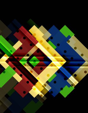 Siyah arka plan üzerinde renkli oklar