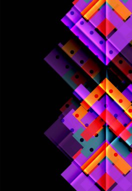 Siyah arka plan üzerinde renkli oklar