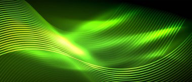 Soyut dalga koyu, parlak hareket üzerinde parlayan