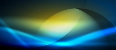 Parlayan dalga neon akan eğri arka plan vektör