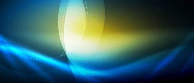 Parlayan dalga neon akan eğri arka plan vektör