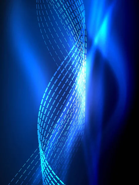 Элегантные неоновые полосы, гладкие волны со световыми эффектами — стоковый вектор