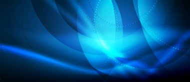 Parlayan dalga neon akan eğri arka plan vektör