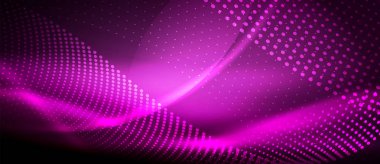Neon mor pürüzsüz dalga dijital arka plan