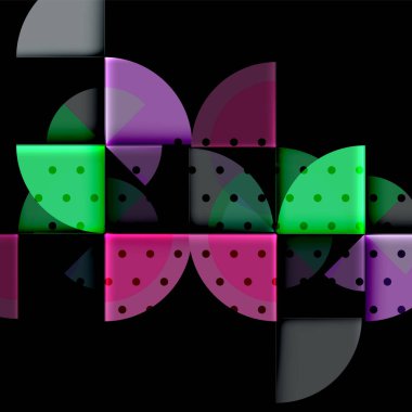 Siyah arka plan üzerine daire öğeleri