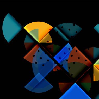 Siyah arka plan üzerine daire öğeleri