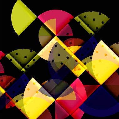 Siyah arka plan üzerine daire öğeleri