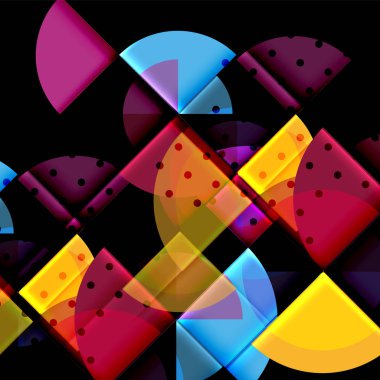 Siyah arka plan üzerine daire öğeleri