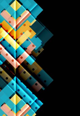 Siyah arka plan üzerinde renkli oklar