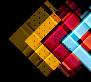 Siyah arka plan üzerinde renkli oklar