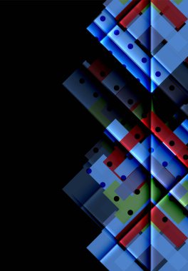 Siyah arka plan üzerinde renkli oklar