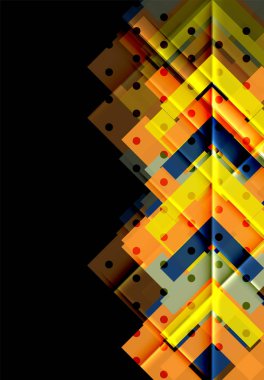 Siyah arka plan üzerinde renkli oklar