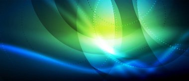 Parlayan dalga neon akan eğri arka plan vektör