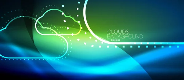 Vektor cloud computingu, odkládací prostory — Stockový vektor