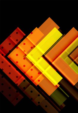 Siyah arka plan üzerinde renkli oklar