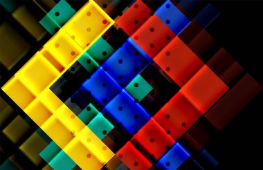 Siyah arka plan üzerinde renkli oklar