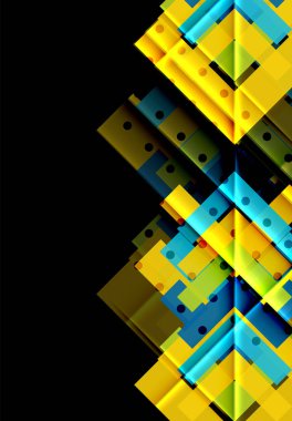 Siyah arka plan üzerinde renkli oklar