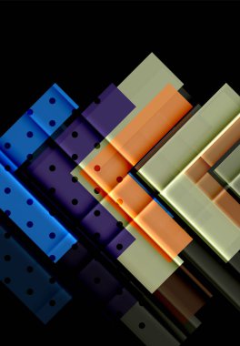 Siyah arka plan üzerinde renkli oklar