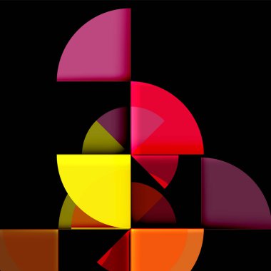 Siyah arka plan üzerine daire öğeleri