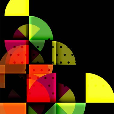 Siyah arka plan üzerine daire öğeleri