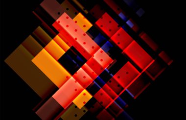 Renkli üçgenler ve oklar koyu arka plan üzerinde