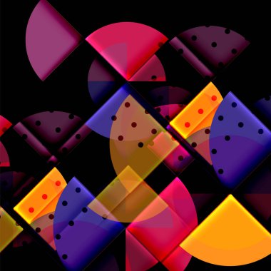 Siyah arka plan üzerine daire öğeleri