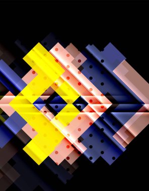 Siyah arka plan üzerinde renkli oklar