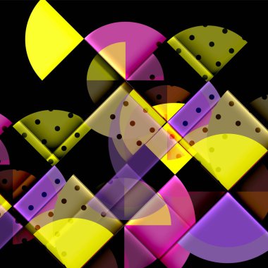 Siyah arka plan üzerine daire öğeleri