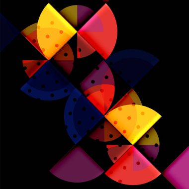 Siyah arka plan üzerine daire öğeleri