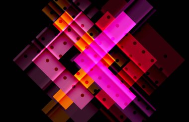 Siyah arka plan üzerinde renkli oklar