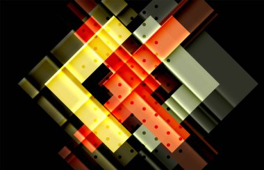 Siyah arka plan üzerinde renkli oklar