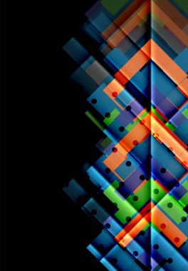 Siyah arka plan üzerinde renkli oklar