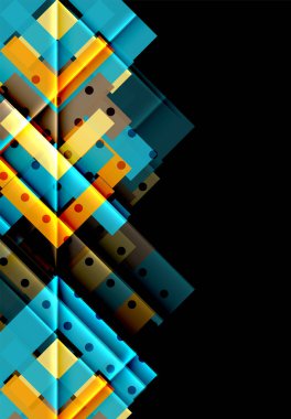 Siyah arka plan üzerinde renkli oklar