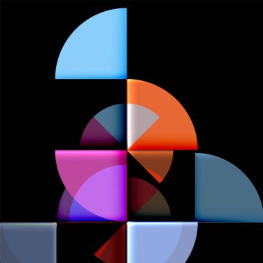 Siyah arka plan üzerine daire öğeleri